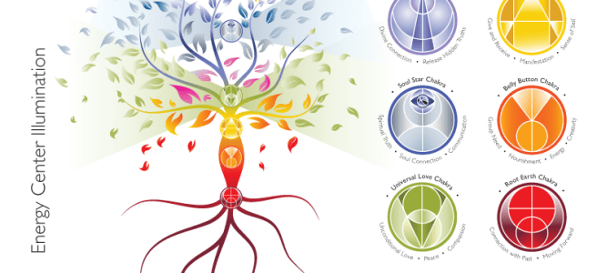 Tree of light with the 6 new chakras